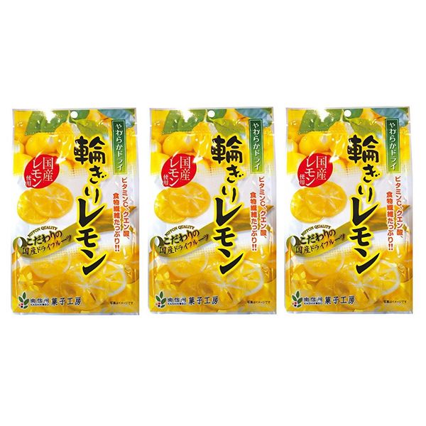 Minami Shinshu Confectionery Workshop Domestic Dried Fruits (Sliced Lemon (Large Bag) 2.1 oz (60 g) x 3 Bag Set