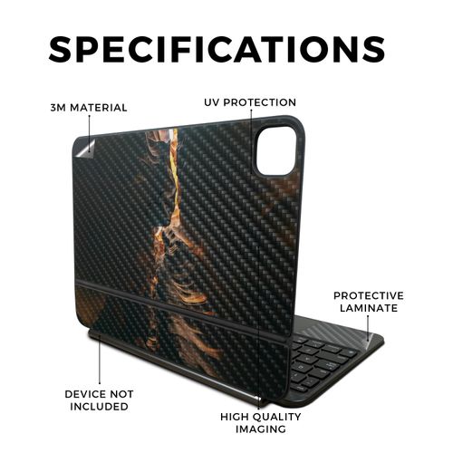 Carbon Fiber Skin Compatible with Apple Magic Keyboard for iPad Pro 11‑inch (M4) 2024 - Fissure - Premium 3M Vinyl Protective Wrap Decal Cover - Easy to Apply | Crafted in The USA by MightySkins