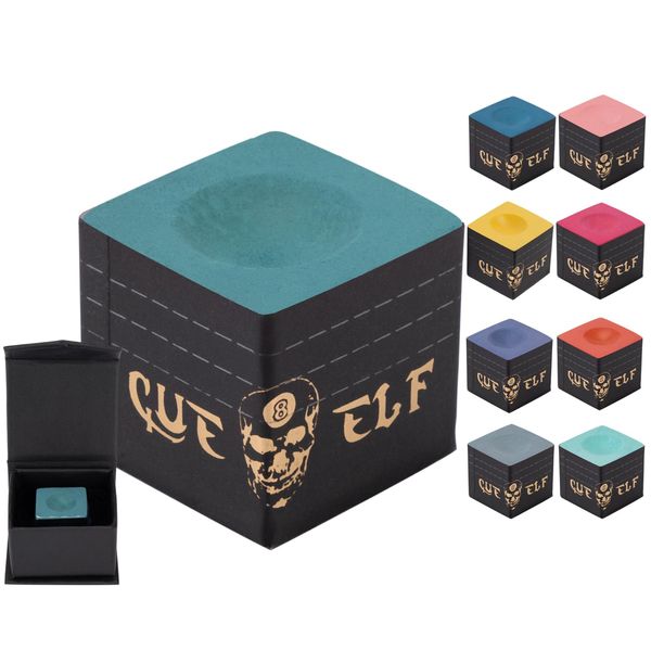 CUEELF Cube Pool Cue Chalk Technology Billiard Pool Stick Chalk with Storage Box Included (Green)