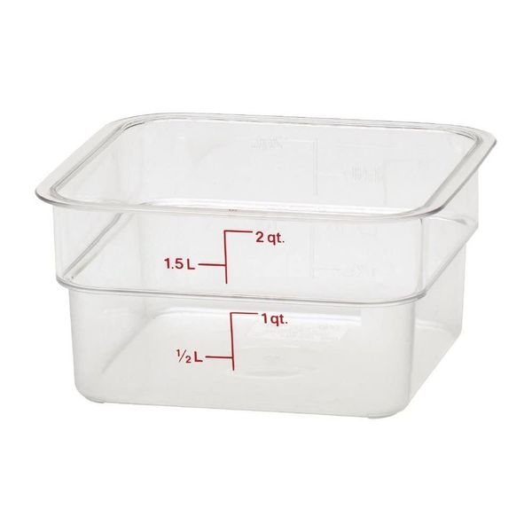 Cambro 2SFSCW135 Food Storage Container, 2 Quart, 7-1/4" x 7-1/4" x 3-7/8", Polycarbonate