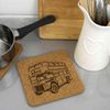 'UK Bus' Square Cork Trivet/Pot Stand (TR00026787)