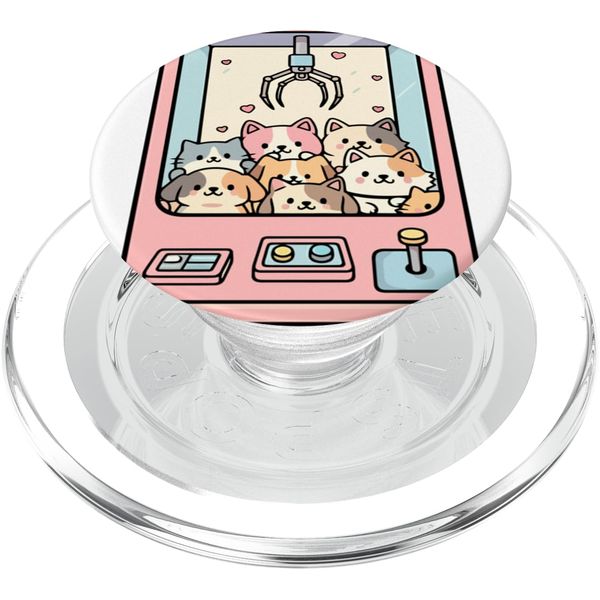 Kawaii Cat Toy Crane Claw Machine PopSockets PopGrip for MagSafe