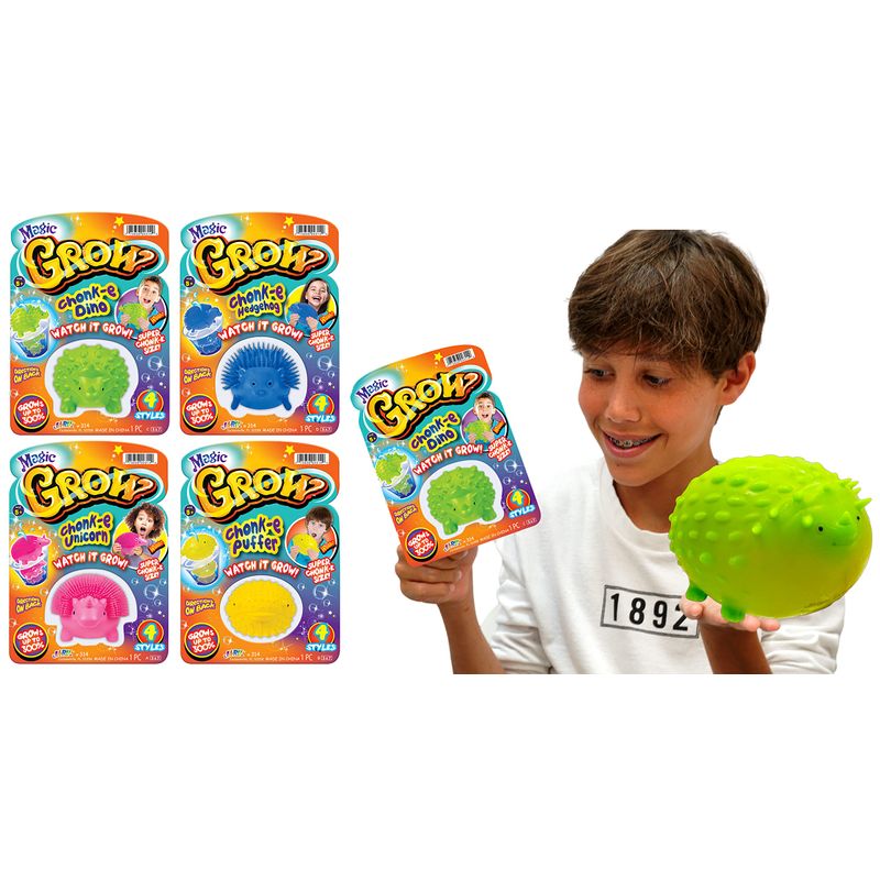 JA-RU Stretchy Squishy Magic Grow Animals (4 Packs Assorted) Grows Over ...