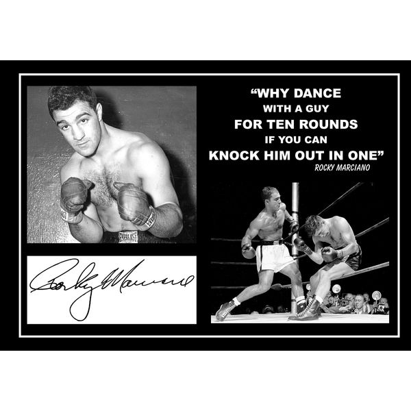 STUNNING QUALITY ROCKY MARCIANO SIGNED/AUTOGRAPHED PHOTO