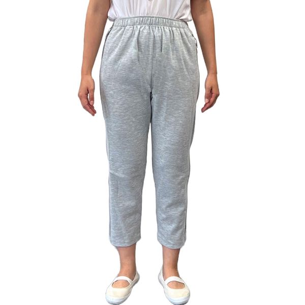 Hanasan Terrace Nursing Nursing Pants, Full Open Side Pants, All Seasons, Women's, Full Opening, Zipper Pants, Side Zipper, Nursing Pants, Sweatpants, Full Elastic Waist, gray