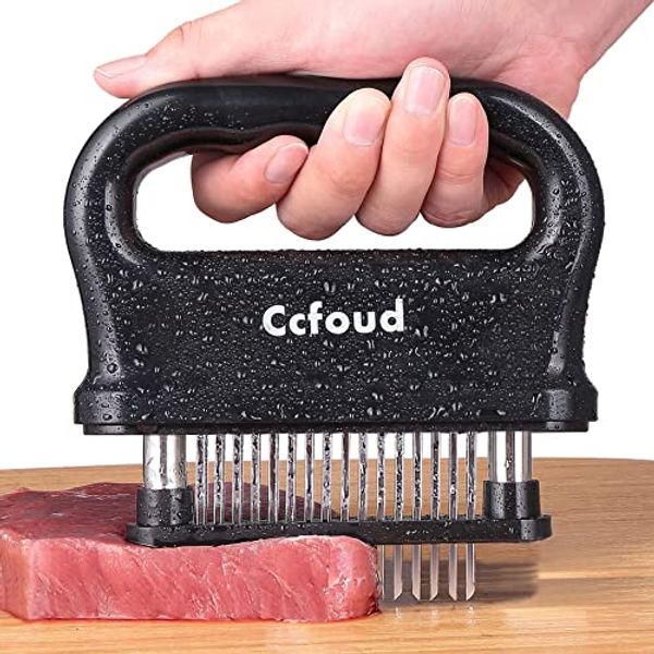 Meat Tenderizer, 48 Stainless Steel Ultra Sharp Needle Blade Tenderizer for Tenderizing Steak, Beef with Cleaning Brush,Durable Baking Kitchen Accessories by Ccfoud