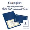 Geographics Classic Linen Certificate/Document Covers, 12.5” x 9.75”, Navy Blue (6 Pack)