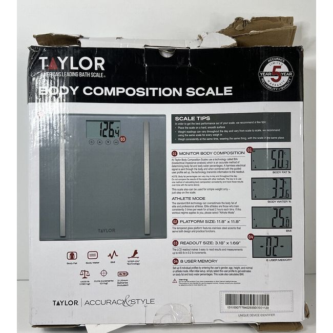 Silver Body Composition Scale – Taylor USA