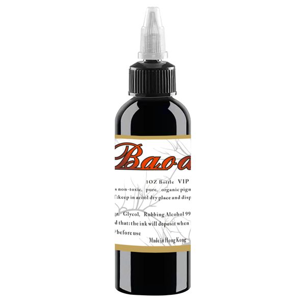 Tattoo Ink Black Liner, Tattoo Color Vegan Tribal, Micro Blade Pigment Tattoo Color Dark Black Professional Tattoo Accessories/Temporary Tattoo (Black) (120ml)