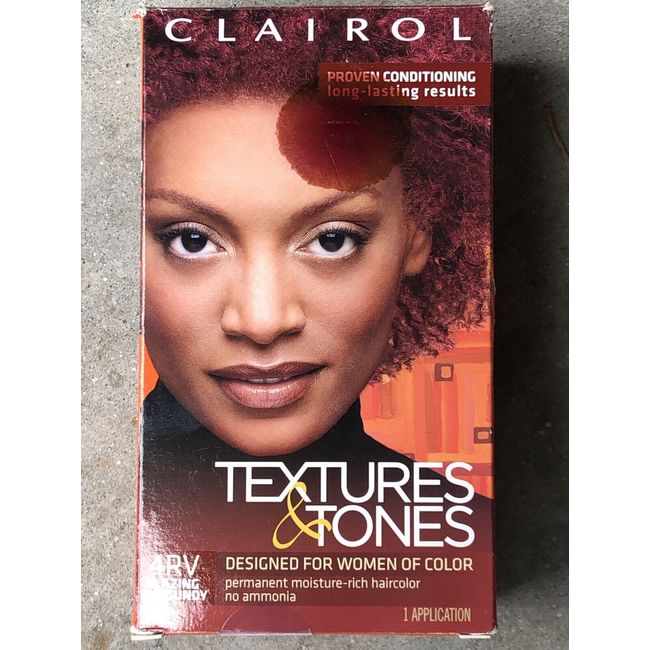 CLAIROL Textures & Tones Permanent Hair , 4RV Blazing Burgundy Box Damaged 5