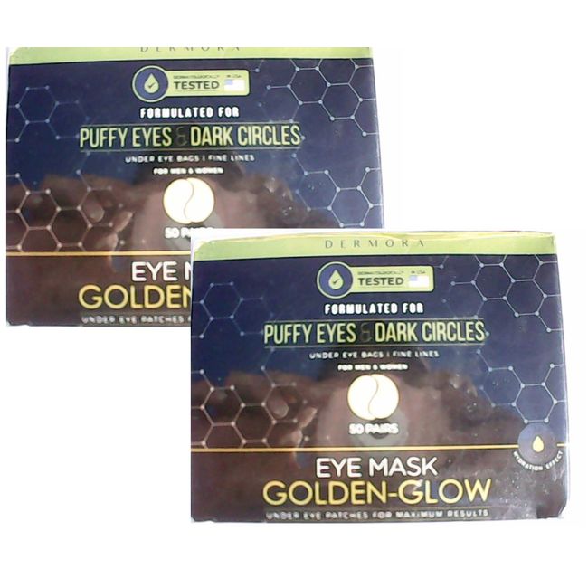 Eye Mask Golden-Glow Dark Circles and Puffiness 100 PAIR Anti-Aging MEN & WOMEN