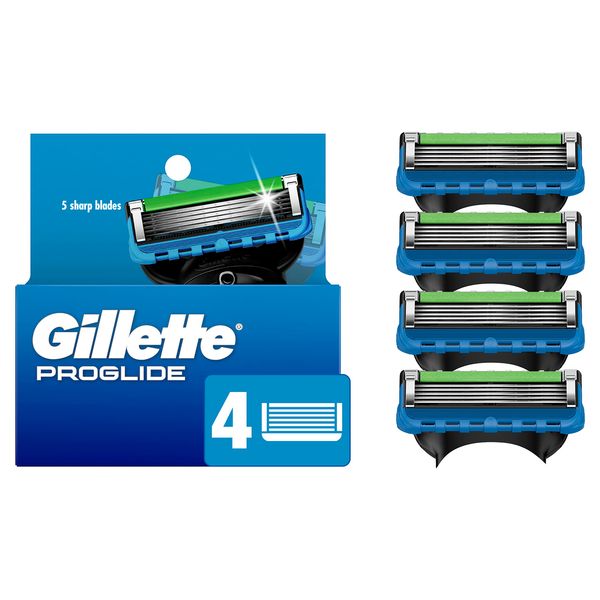 Gillette ProGlide Razor Refills for Men, 4 Razor Blade Refills