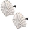 jojofuny 2pcs White Seashell Knobs Beach Themed Scallop Shells Handle Pulls Seashell Drawer Knobs Coastal Drawer Pull for Dresser Cabinet Cupboard Wardrobe Door