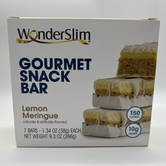 WonderSlim Gourmet Protein Bar Lemon Meringue - 150 Calories - 7 Bar Box