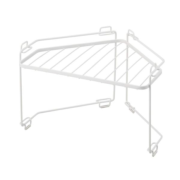 Tenma Stove Rack, Rust-Resistant Design, Stove Rack for Effective Use of Space at the Back of Stoves, Can Be Used Even When Flipped Upside Down, Kitchen Stove Rack, White, Approx. 13.0 x 9.8 x 8.3 inches (33 x 25 x 21)