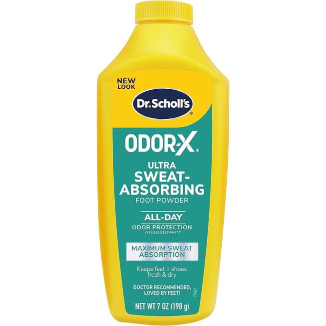 Dr. Scholl's ULTRA-SWEAT ABSORBING FOOT POWDER, 7 oz - Maximum Sweat Absorption