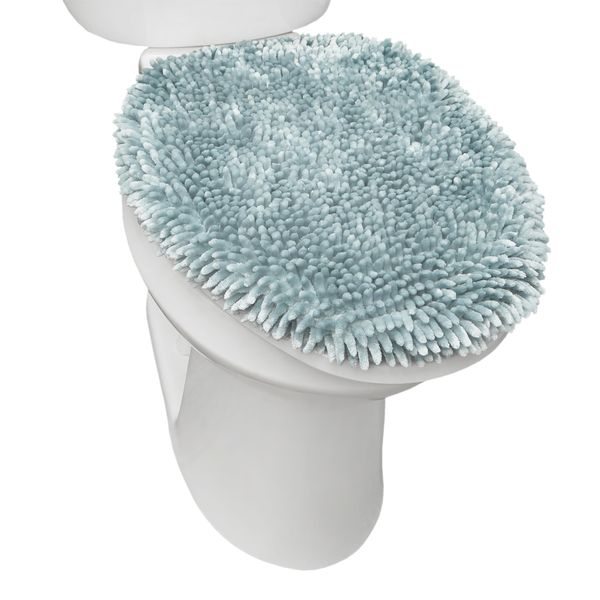 SoHome Spa Step Luxury Plush Chenille Shag Machine Washable Ultra Soft Standard Toilet Lid Cover 18.5"x19.6" Mint