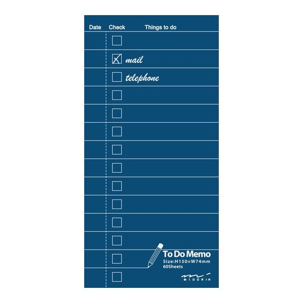 Midori Memo To-Do List, Navy Blue 91802345