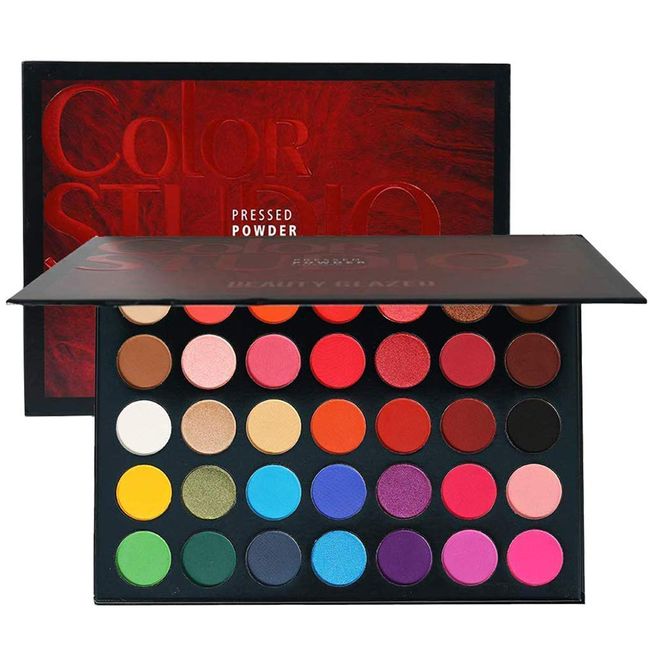 MYUANGO Color Studio Eyeshadow Palette, Highly Pigmented 35 Shades Matte and Shimmers Makeup Palette, Waterproof Blendable Eye Shadow, Cruelty- Free Makeup Pallet