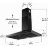 36" Wall Mount Range Hood Kitchen Cooking Vent 450CFM LED Light 3-Speed w/ LED