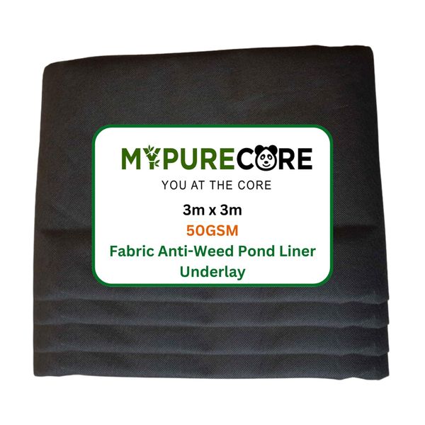 MYPURECORE 50gsm Pond Liner Underlay 3m x 3m - Tear-Resistant, Durable Garden Pool Foundation - Perfect for Wildlife and Decorative Ponds