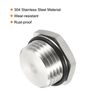 PATIKIL 1/2 NPT Male Plug, 1 Pack Waterproof Dustproof 304 Stainless Steel Thread Hex Head Socket Solid Pipe Fitting with Sealing Rubber Ring