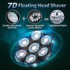 Roziapro Upgrade 7D Freedom Head Shaver Replacement Blades Electric Shaver Replacement Head Shavers for Bald Men Replaceable Head Waterproof Blades for Men 5 in 1 Bald Head Replacement Blades (Gray)