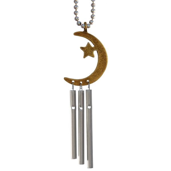 Jacob's Musical Car Charm, Crescent Moon and Star, Mini Wind Chime