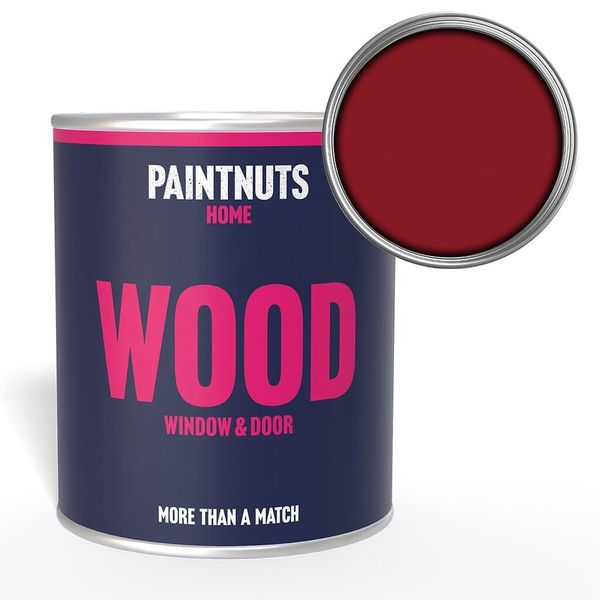 Paintnuts Wood Window & Door Paint - RAL-3003 - RUBY RED Gloss 250ml Tin