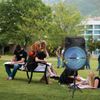 15" Portable Bluetooth Speaker Subwoofer Sound System w/LED Stand & Wireless Mic
