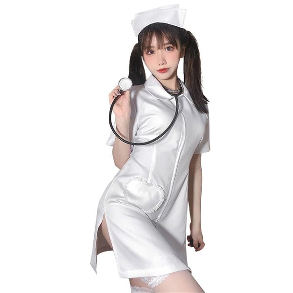 [SEXYTINE] 2-piece Set, Nurse Clothes, Nurse Clothes, Cosplay, Angel in White Cosplay, Nurse Costume, Sexy Lingerie, Female Doctor, Sexy Uniform, Costume, Underwear, Lingerie, Crossdressing, Cute,