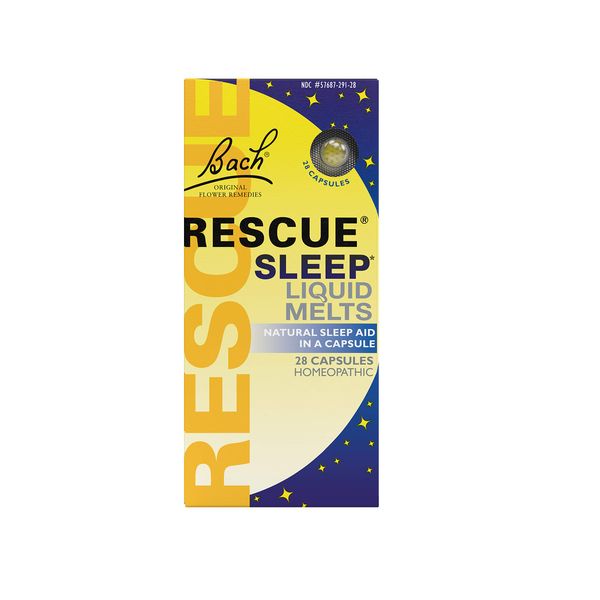 Bach RESCUE SLEEP Liquid Melts, Natural Orange Vanilla Flavor, Natural Sleep Aid, Stress Relief, Homeopathic Flower Essence, Free of Melatonin, Gluten & Sugar, Non-alcohol, Non-Narcotic, 28ct.