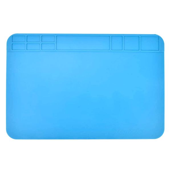 Soldering Mat, Soldering Pad, Work Repair Mat, Soldering Station Mat, Work Solder Station Pad, for Soldering Electronic Components and Circuit Boards, 30 x 20cm, Blue