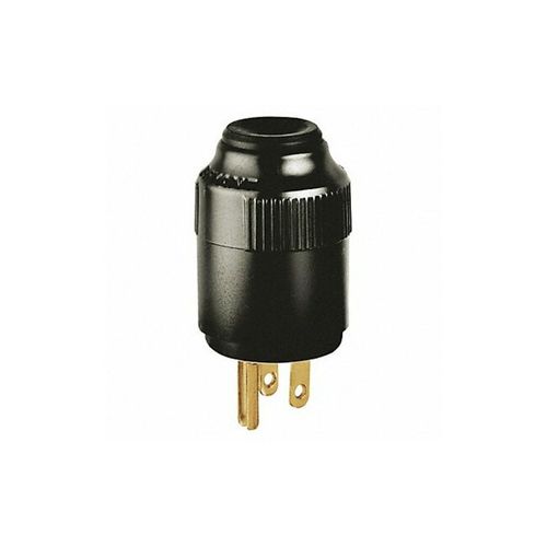 Bryant Electric 5266B Industrial Grade Straight Blade Plug, Grounding, NEMA 5-15P, 15 Amp, 125V, Black
