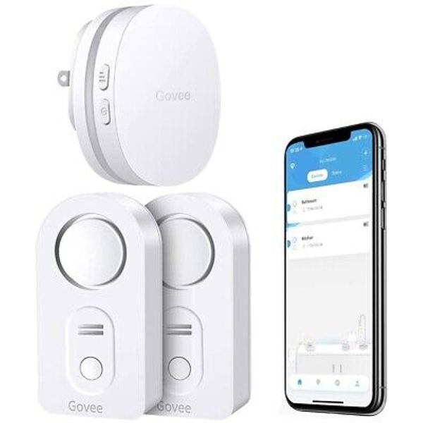 WiFi Water Sensor 2 Pack, 100dB Adjustable Alarm and App Notifications