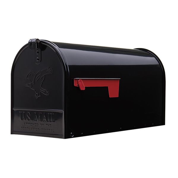 Gibraltar Mailboxes Elite Large Capacity Galvanized Steel Black, Post-Mount Mailbox, E1600B00