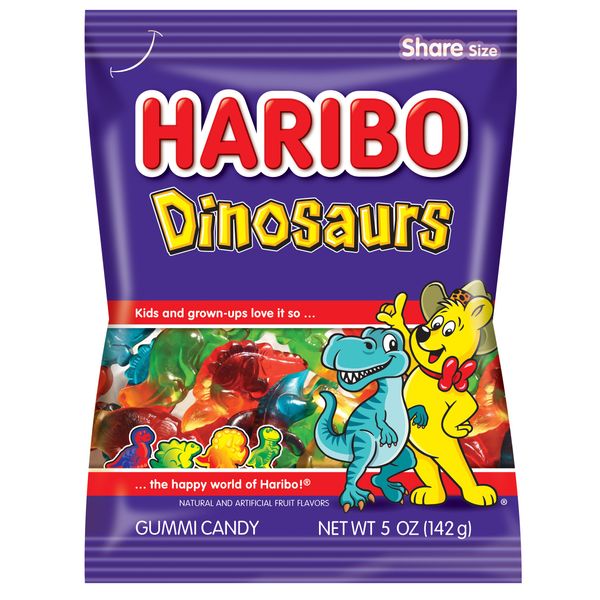 HARIBO Gummi Candy, Dinosaurs, 5 oz. Bag