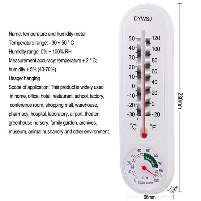 Thermometer Indoor with Humidity Wall Vertical Thermometer