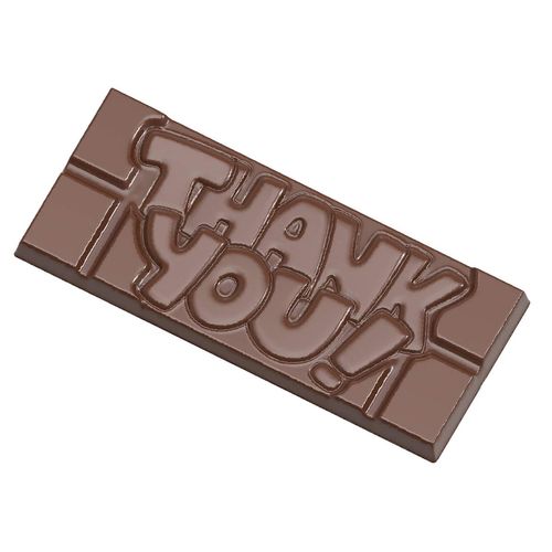 Chocolate World CW12014 Thank-You!-Tablet Polycarbonate Candy Mold with 4 Cavities, Each 50mm x 118mm x 8mm High