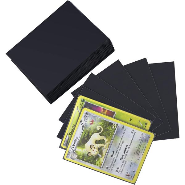 Homgaty Card Sleeves, 300 Pcs Standard Size, Clear Deck Protectors, Polyvinyl Chloride (PVC), Black, Board Games, Magic, MTG, The Gathering, Pokemon, Yugioh