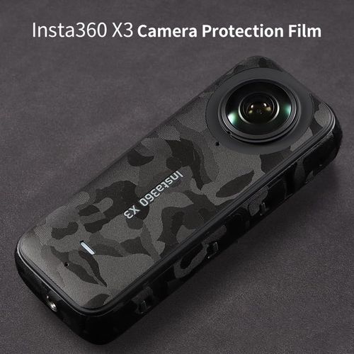 yiodelu Anti-Scratch Skin for Insta360X3 Sticker Camouflage Black Action Camera Protective Skin Sweat-Resistant Insta360 Sticker Decals Full Wrap Protection