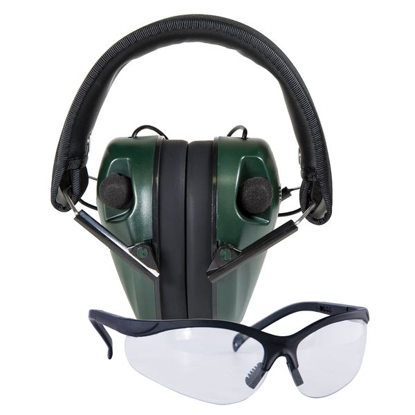 Caldwell E-Max Low Profile Electronic 23 NRR Adjustable Earmuffs w/ Sound Amplification for Shooting Range with Glasses