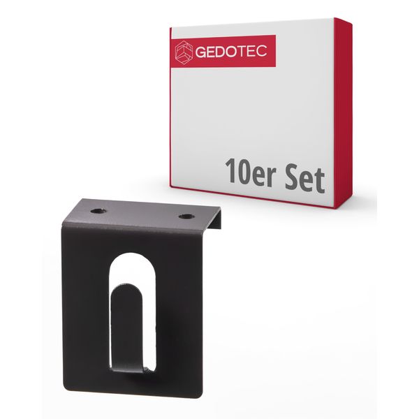 Gedotec Fensterhaken braun | Einhängehaken Aus Stahl | Dekohaken Zum Einhängen in Türen & Fenster bis 17 mm | Ohne Kleben & Bohren | Türhaken für Dekoration & Gardinen-Stange | 10 Stück - Fensterclip