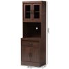Baxton Studio Laurana Kitchen Cabinet and Hutch in Dark Walnut