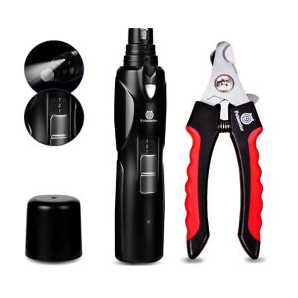 NEW Electric Pet Dog Nail Grinder Trimmer Clipper Kit Super Quiet LED Light