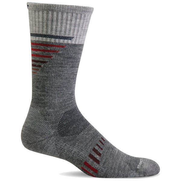 Sockwell Men's Ascend II Crew Moderate Compression Sock, Grey - M/L