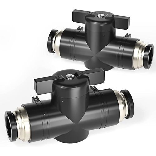 TAILONZ PNEUMATIC 10mm OD Ball Valve Air Flow Control Valve Press Adapter BVU-10 (Pack of 2)