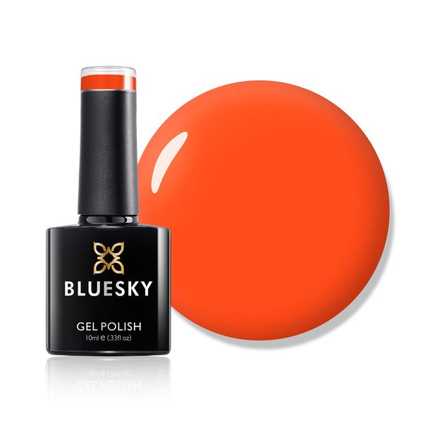 Bluesky Gel Nail Polish, Orange Zest Neon05, Bright, Fire, Neon, Orange, Long Lasting, Chip Resistant, 10 ml (Requires Drying Under UV LED Lamp)