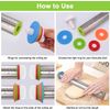 17 in Stainless Steel Adjustable Rolling Pin w/Thickness Rings for Baking