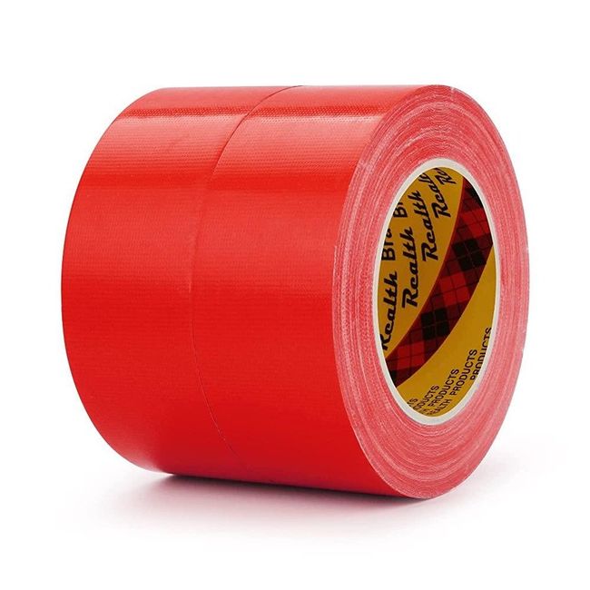 Premium Pack of 2 Duct Tape 4.8 cm (1.9 in) x 27.3 m (35 yds) Each Roll Durable Multipurpose Tape Great for Arts Crafts Color Coding and DIY Projects Color Black, Red